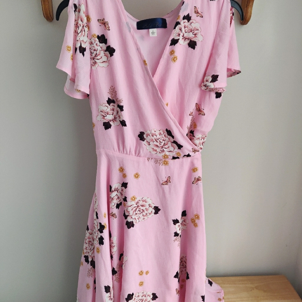 Pink wrap dress